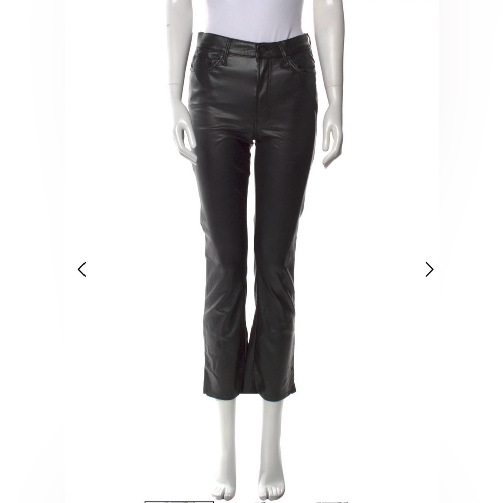Mother Insider Ankle Black Faux Leather Pants Sz 27